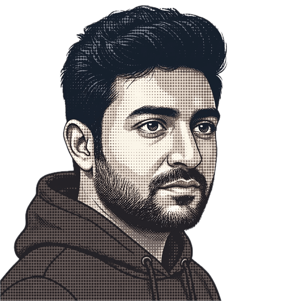 Illustrated portrait of Vivek Jaiswal
